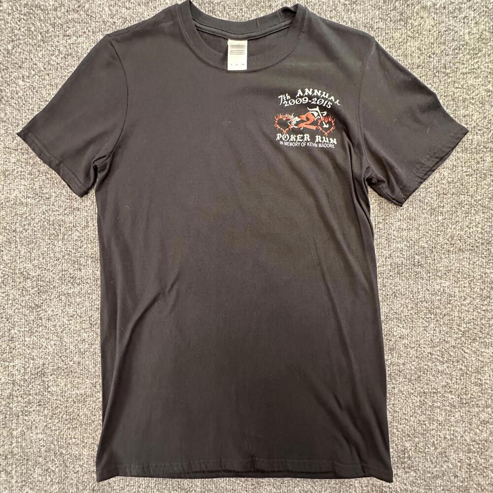 Gildan Softstyle‎ Ring Spun Black Poker Run T-Shirt Size Small #239